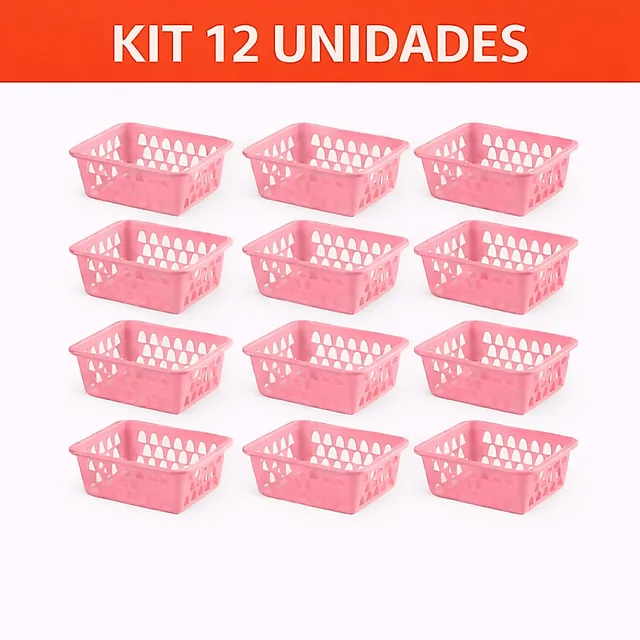 KIT CESTOS ORGANIZADOR CESTINHO MULTIUSO GAVETA ESCRITORIO CLINICA