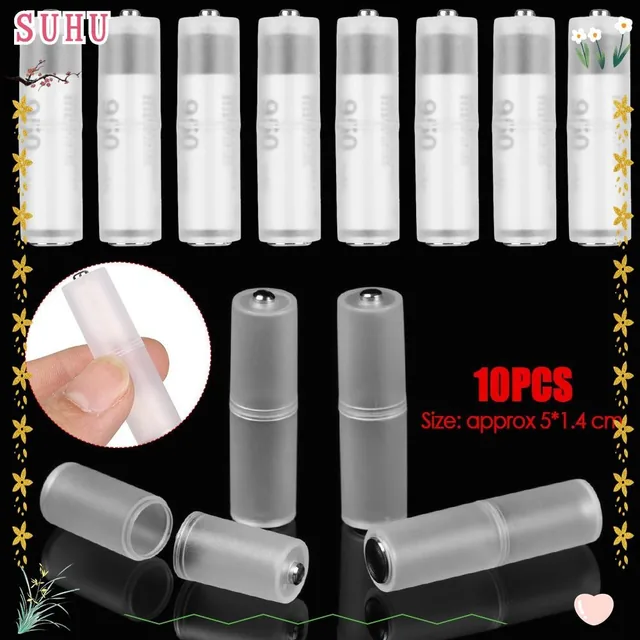 SUHU 10pcs AAA Para AA Tamanho Suporte De Plástico Adaptador Switcher Portátil