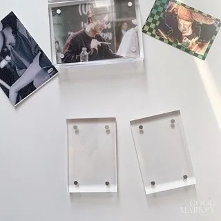 Suporte de acrílico para exibição de fotos Moldura transparente Cartão de identificação Kpop quadro pequeno