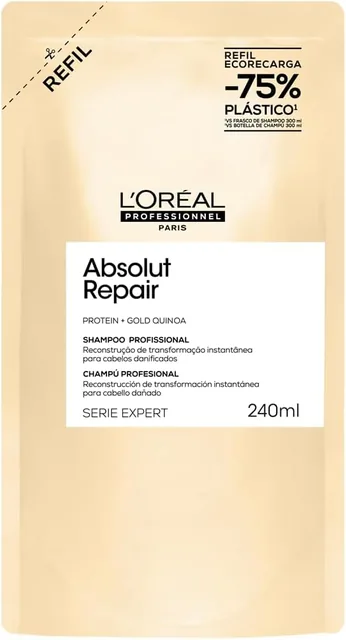 L’Oréal Professionnel | Absolut Repair Shampoo Refil | Com Proteína e Quinoa Dourada para cabelos danificados e secos | SERIE EXPE