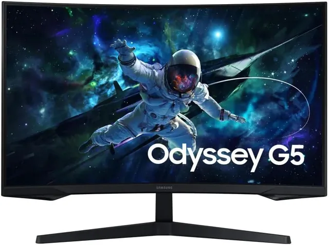 Monitor Gamer Samsung Odyssey G5 32, QHD, 165Hz & 1ms (MPRT), Curvatura com 1000R, HDR 10, AMD FreeSync, Eye Saver Mode & Flicker 