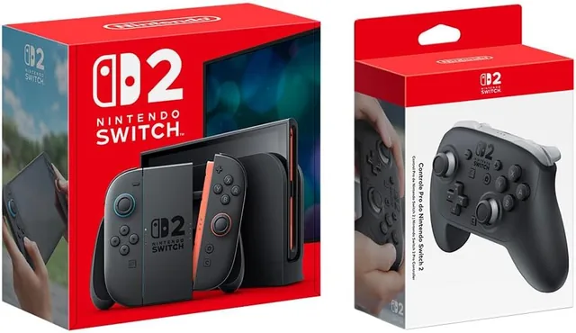 Kit Bundle Console Nintendo Switch 2 + Controle oficial Pro Nintendo