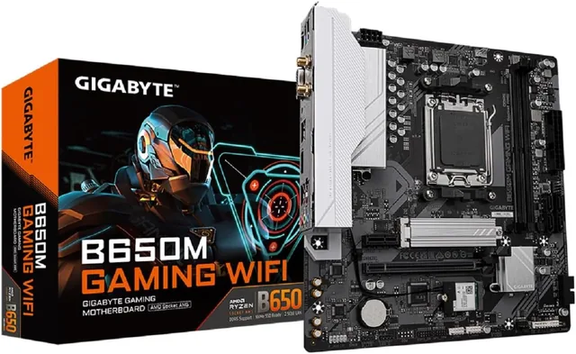 Placa Mãe Gigabyte B650M GAMING WIFI Micro-ATX, Socket AM5, DDR5, para AMD Ryzen Série 7000/8000/9000